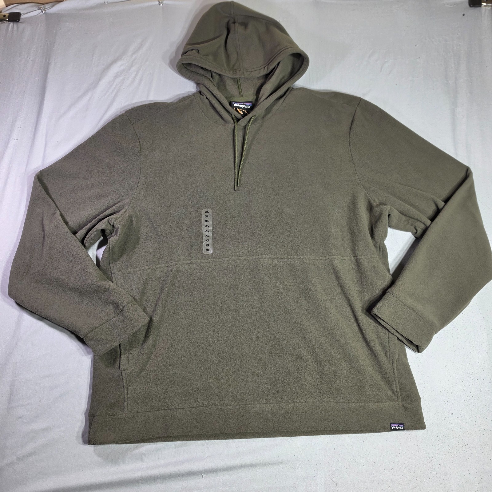 Patagonia Mens Basin Green Micro D Pullover Fleece Hoody Jacket Sz XL - NWT