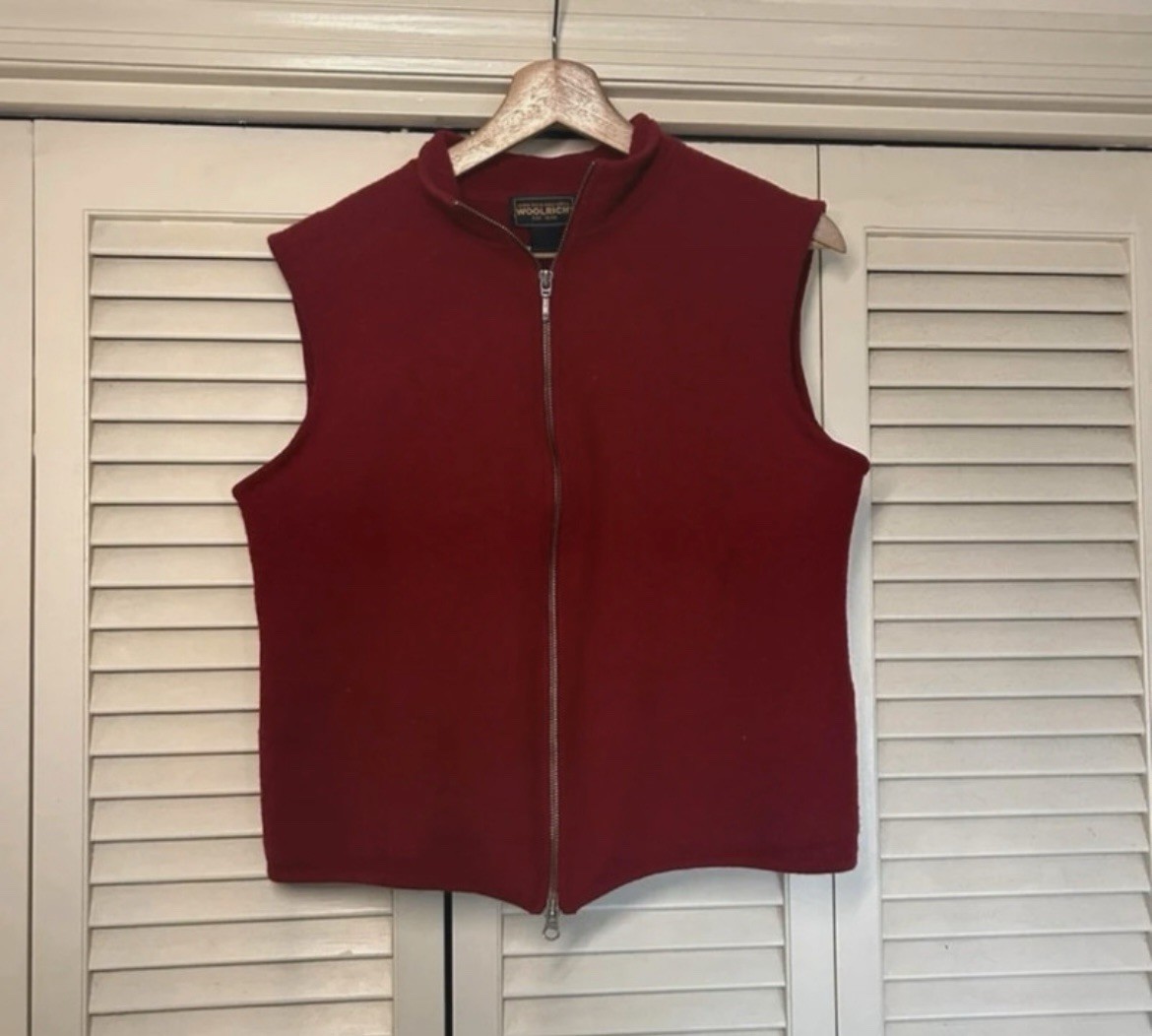vintage Woolrich ruby red full-zip wool vest vintage Woolrich ruby red full-zip wool vest
