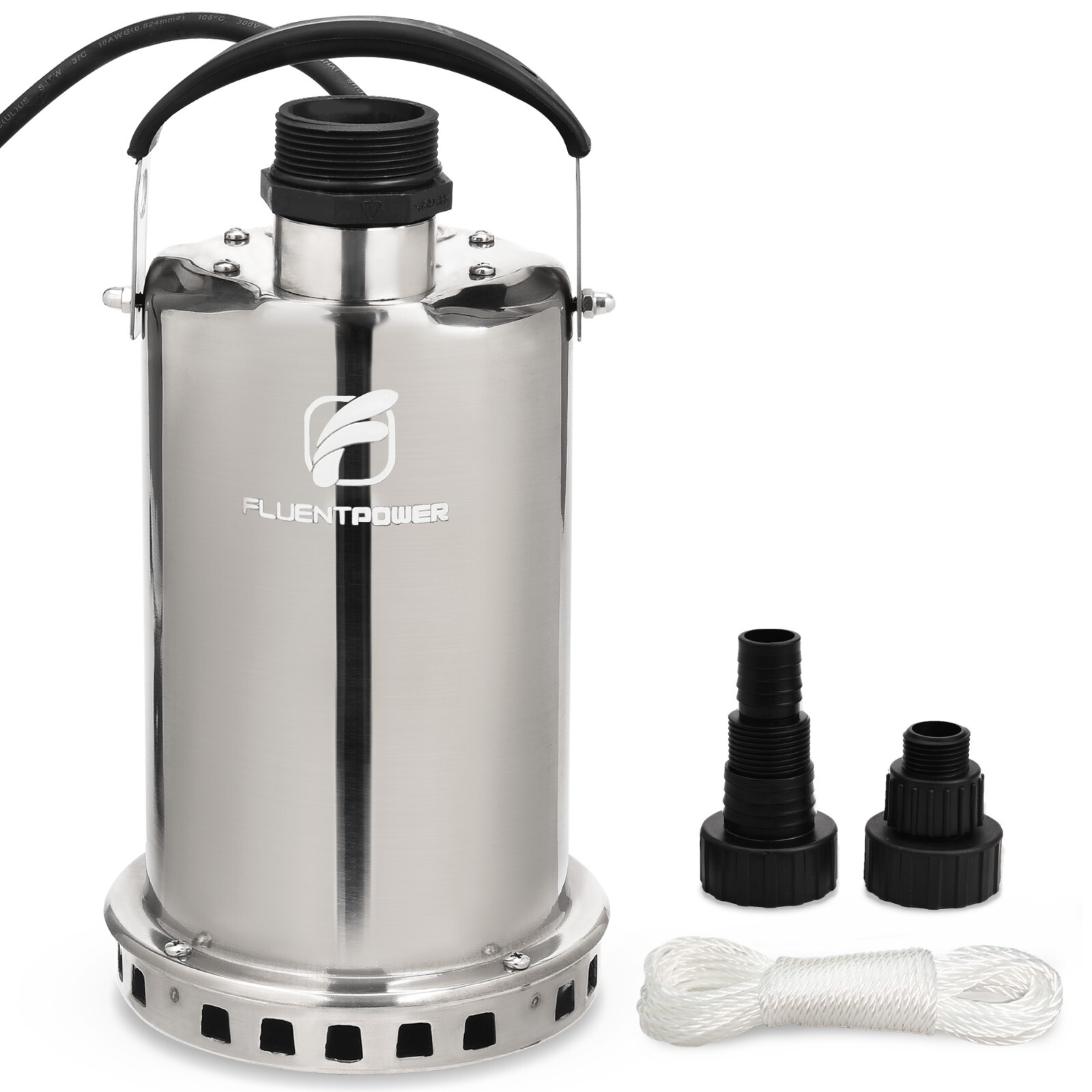 FLUENTPOWER 3/4HP 3300GPH Stainless Steel Submersible Sump Pump Manual Control FLUENTPOWER 3/4HP 3300GPH Stainless Steel Submersible Sump Pump Manual Control
