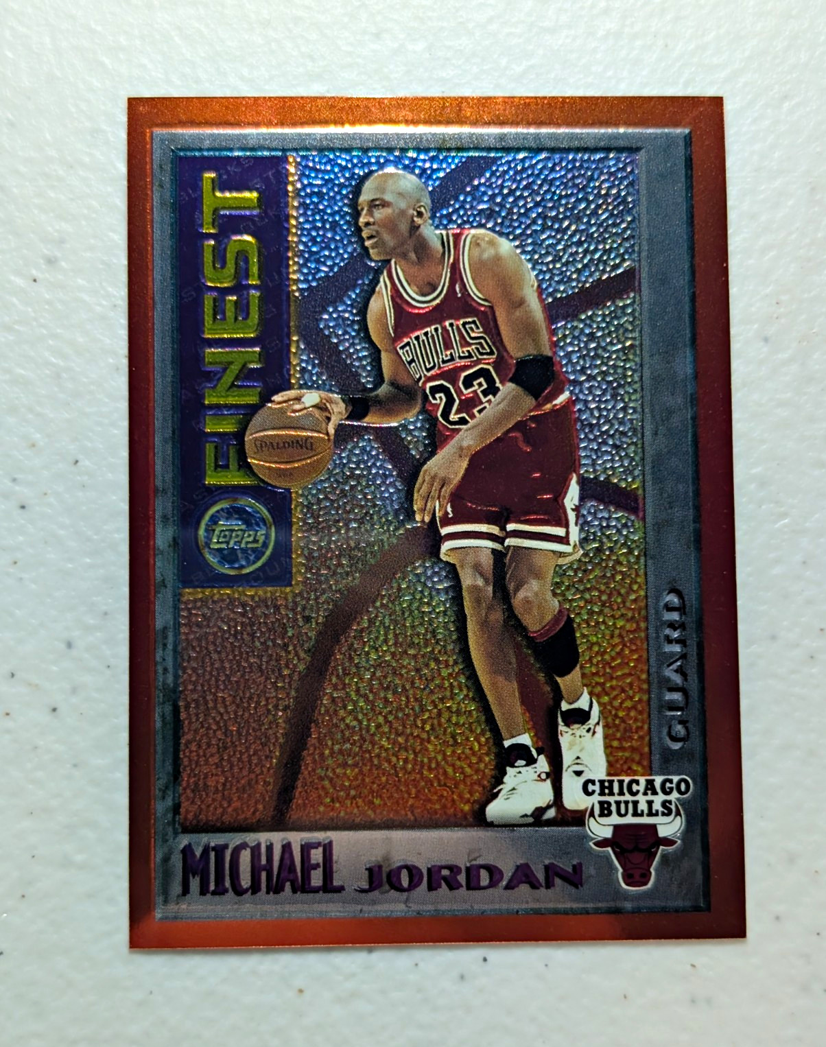 1995-96 Topps Finest Michael Jordan M1 Minor Surface/Corner/Edge Wear SEE PHOTOS 1995-96 Topps Finest Michael Jordan M1 Minor Surface/Corner/Edge Wear SEE PHOTOS