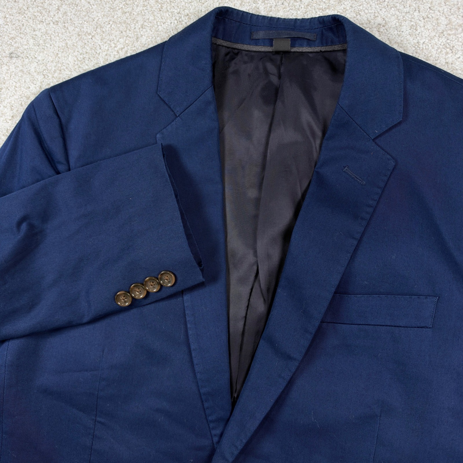 J.Crew Ludlow Suit Men 38S Navy Blue Larusmiani Italian Cotton Pants 32x29