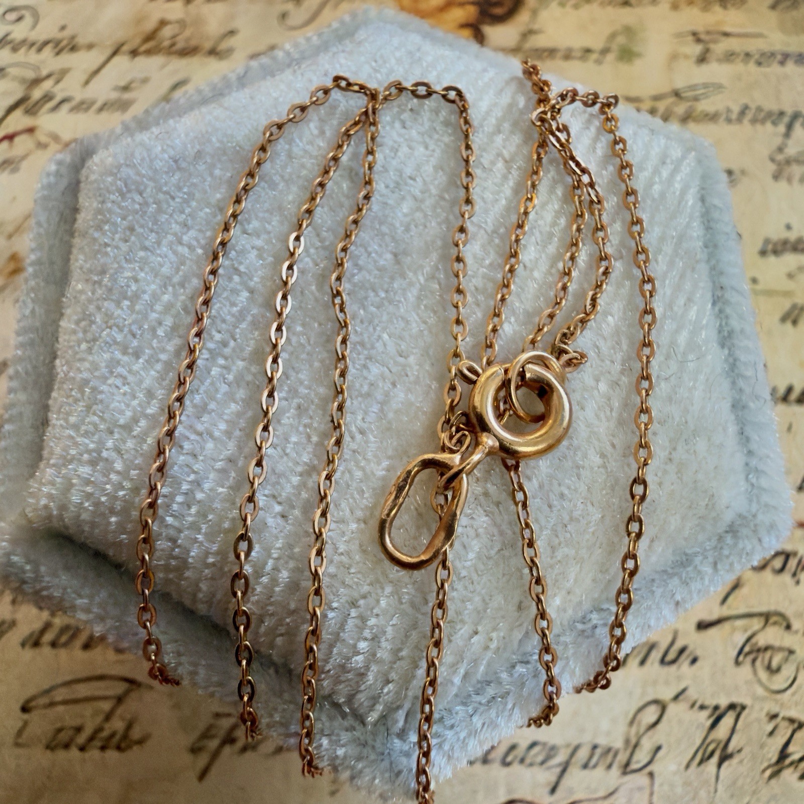 Small Delicate Vintage 14k 585 Rose Gold East European Chain - 15.75\