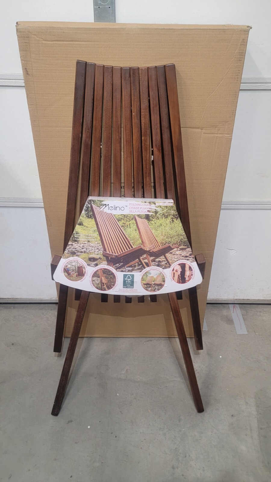 Melino Folding Chair Wooden Solid Acacia Wood Folding Low Profile Tall Backrest Melino Folding Chair Wooden Solid Acacia Wood Folding Low Profile Tall Backrest