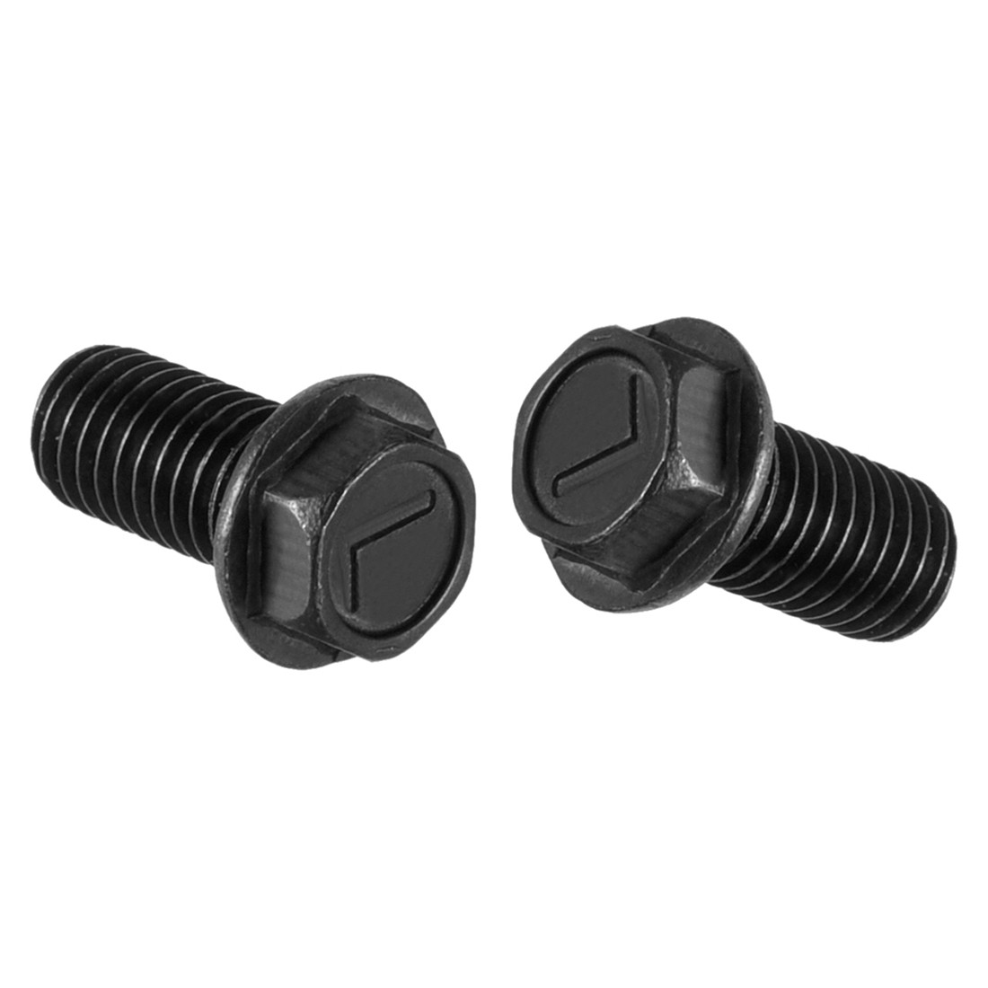 2PCS Metric M8x16mm Hex Flange Bolts Left Thread 8.8 Grade Carbon Steel Black