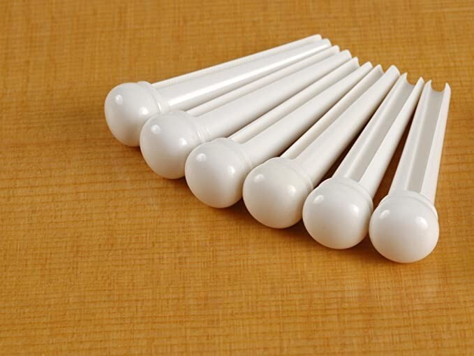 MusicianAtHeart REAL Slotted BONE Bridge Pin Set for Gibson Acoustic Guitar