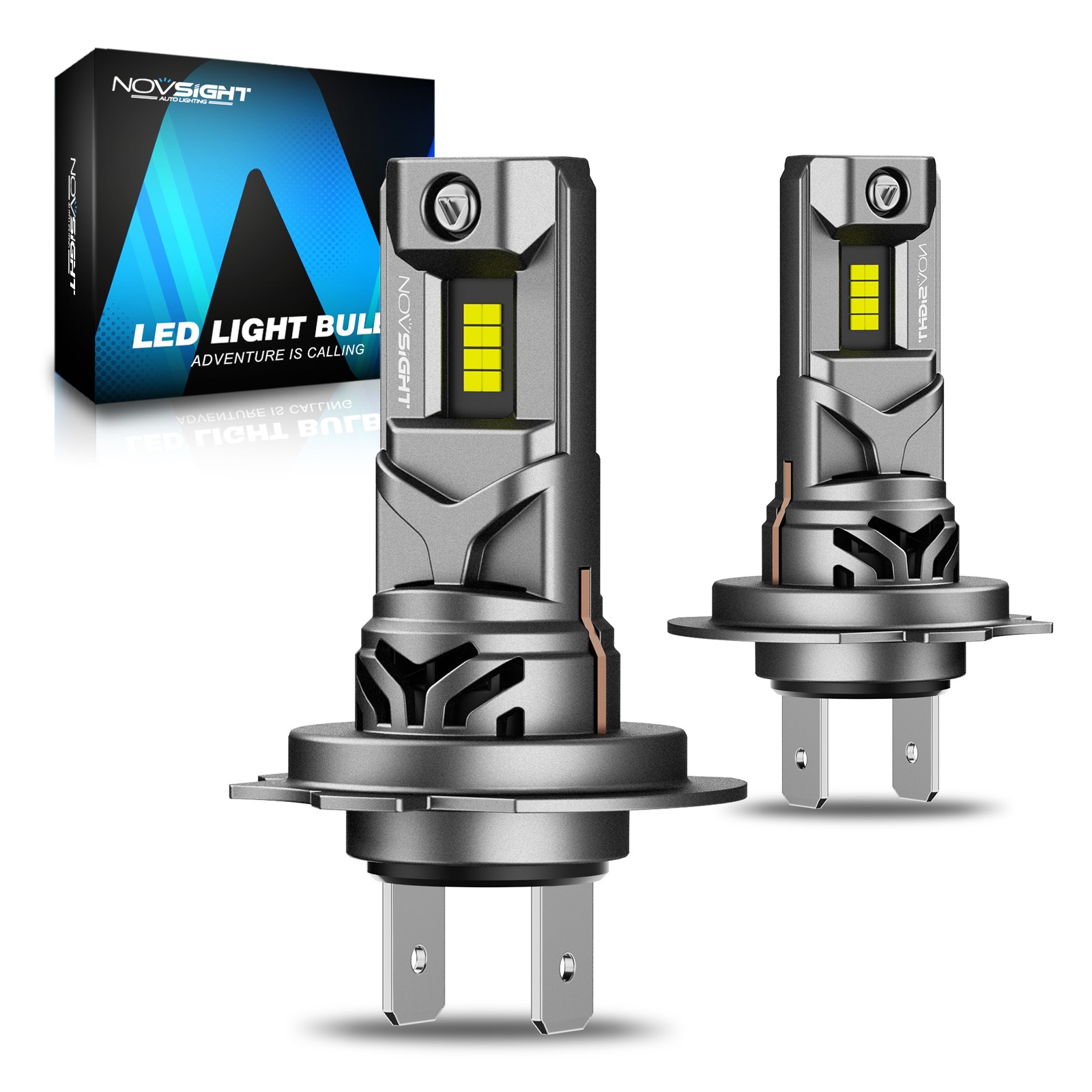 NOVSIGHT H7 LED Headlight Bulb High/Low Beam 6500K 36000LM 100W Bright Canbus US