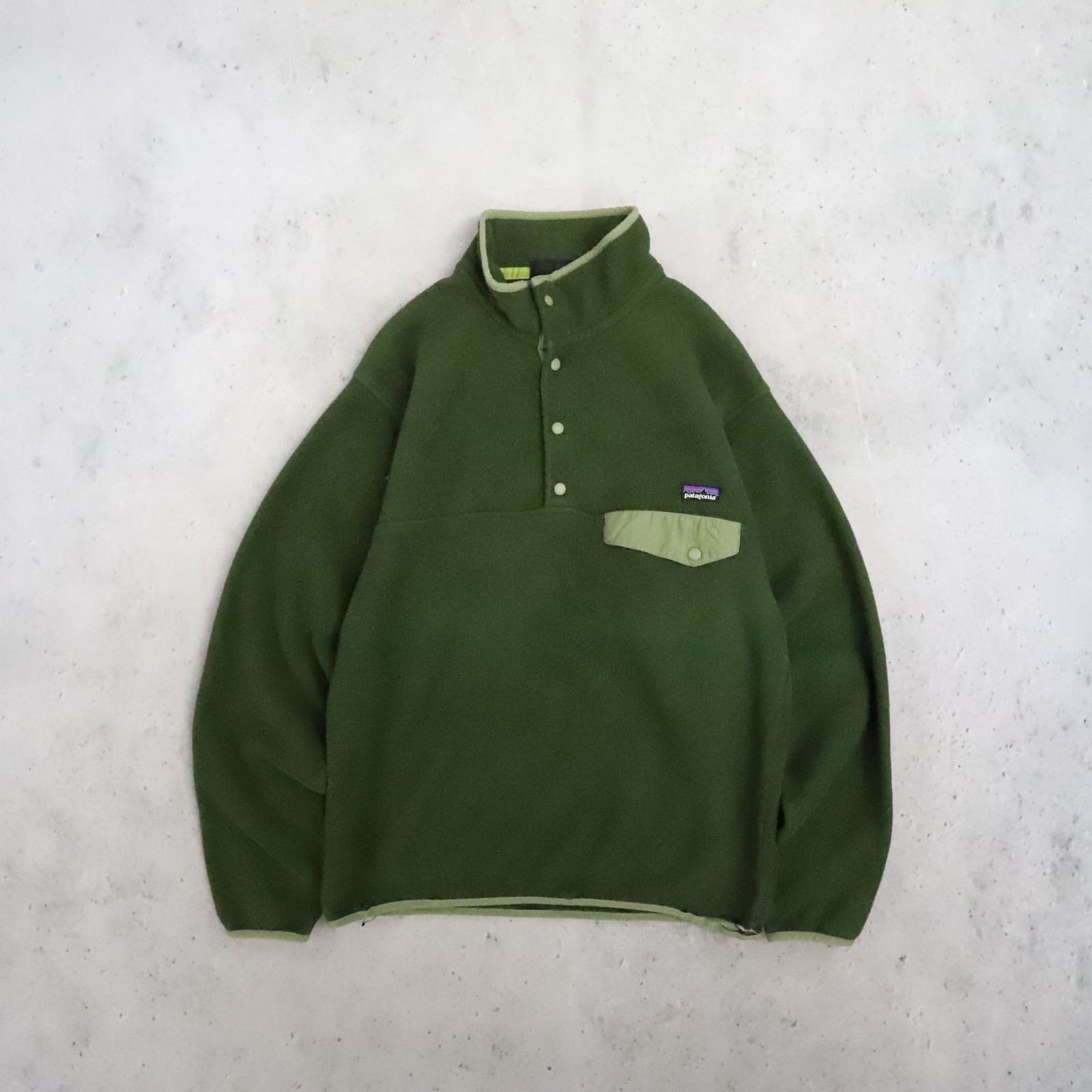 Patagonia Synchilla Snap T Pullover Fleece Jacket Size Large Green