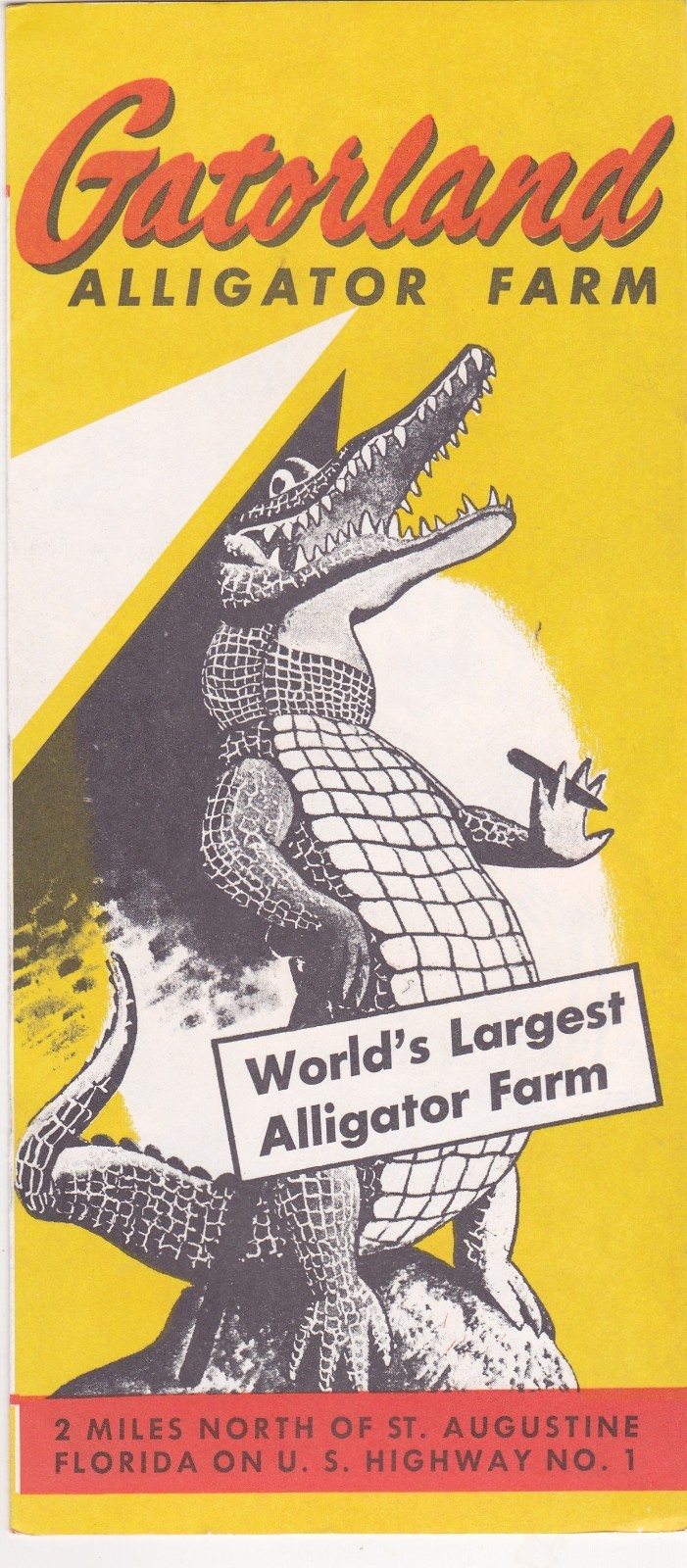 1950\'s Gatorland Alligator Farm St. Augustine Florida Brochure 1950\'s Gatorland Alligator Farm St. Augustine Florida Brochure