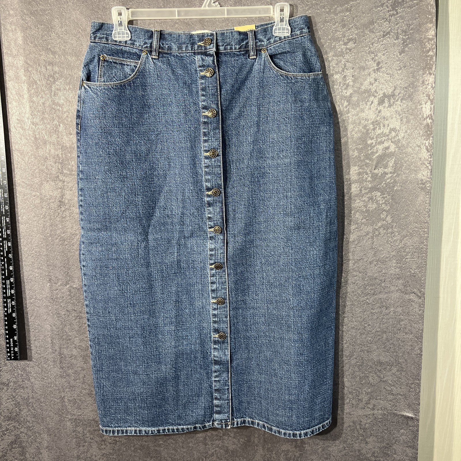Westport Womens Blue Denim Button Front Maxi Skirt Size 16 100% Cotton NWT 32x34 Westport Womens Blue Denim Button Front Maxi Skirt Size 16 100% Cotton NWT 32x34