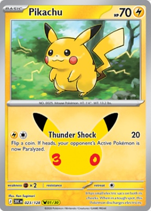 Pokemon TCG 30th Anniversary Pikachu Pokemon TCG 30th Anniversary Pikachu