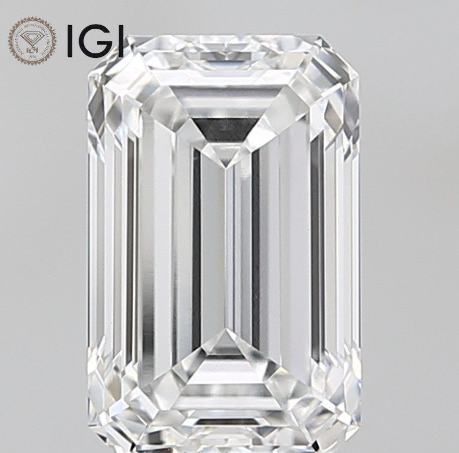 2.53 Ct Emerald Cut IGI Certified Lab Grown CVD Diamond D Color VVS2 Clarity