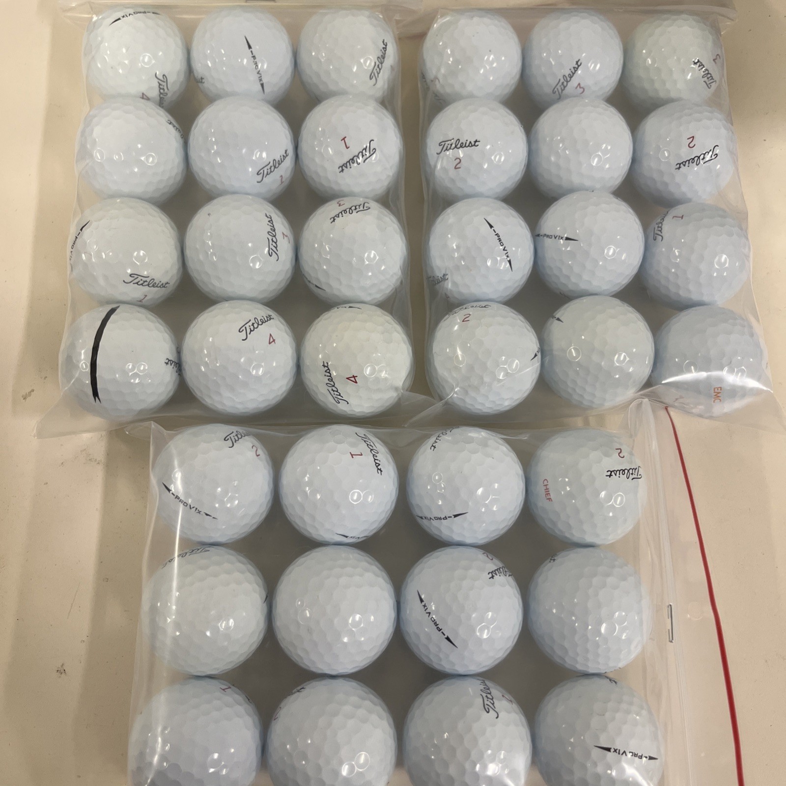 3 DOZEN 5A TITLEIST PRO-VIX - LEFT DASH (WHITE) GOLF BALLS 3 DOZEN 5A TITLEIST PRO-VIX - LEFT DASH (WHITE) GOLF BALLS