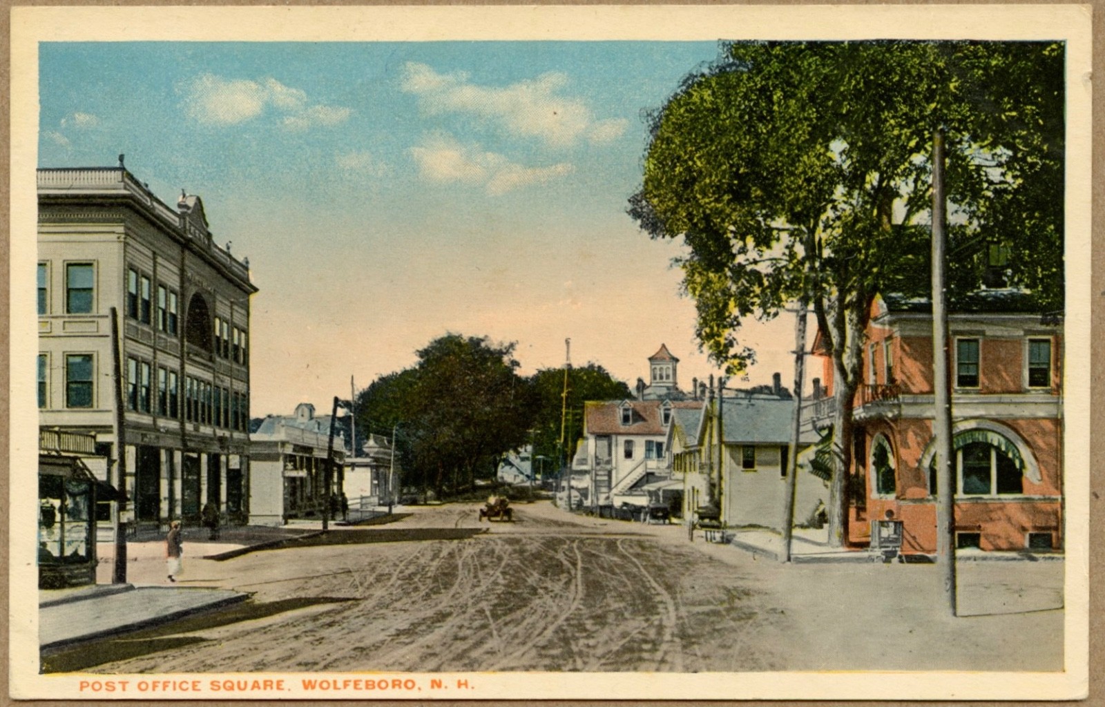 Wolfeboro NH Post Office Square Postcard