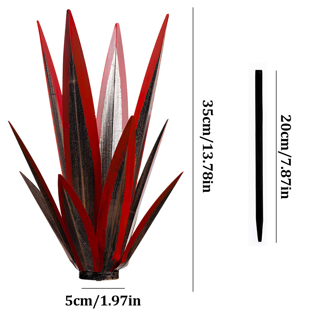 Metal Agave Plant Outdoor Art Decor Yard Tequila Rustic Sculpture Garden Stake