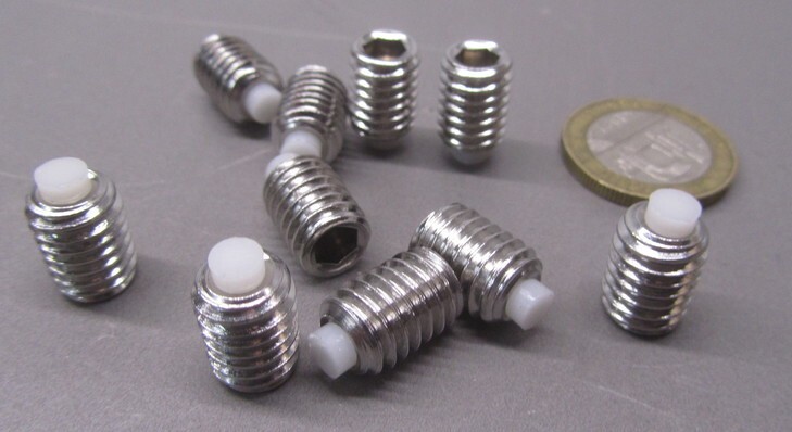 Kmac 18-8 Stainless Steel Set Screws, Nylon Tip, 3/8-16 x 1/2\ Kmac 18-8 Stainless Steel Set Screws, Nylon Tip, 3/8-16 x 1/2\