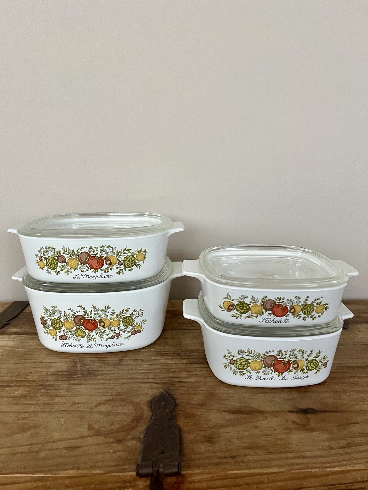 Rare 8 Piece Vintage MCM Spice Of Life Corning Ware Lidded Casserole Dishes Rare 8 Piece Vintage MCM Spice Of Life Corning Ware Lidded Casserole Dishes