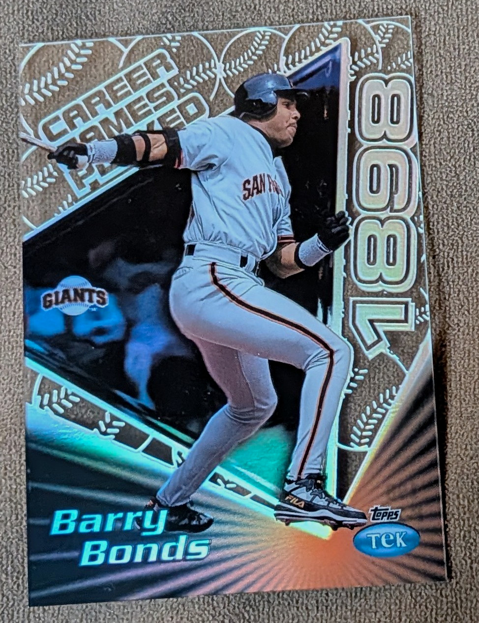 Barry Bonds 1999 Topps Tek #19B Career Gamer Pattern 27 San Francisco Giants Barry Bonds 1999 Topps Tek #19B Career Gamer Pattern 27 San Francisco Giants