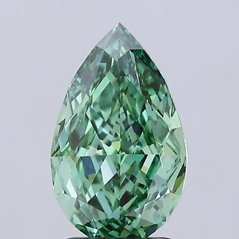 CERTIFIED 3.10 Carat Natural Green Diamond Pear Cut LOOSE VVS1/ 12 mm