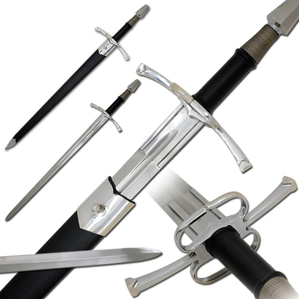 15TH CENTURY LONG FULL TANG TEMPERED BATTLE READY HANDMADE SHARP EDGE SWORD 
