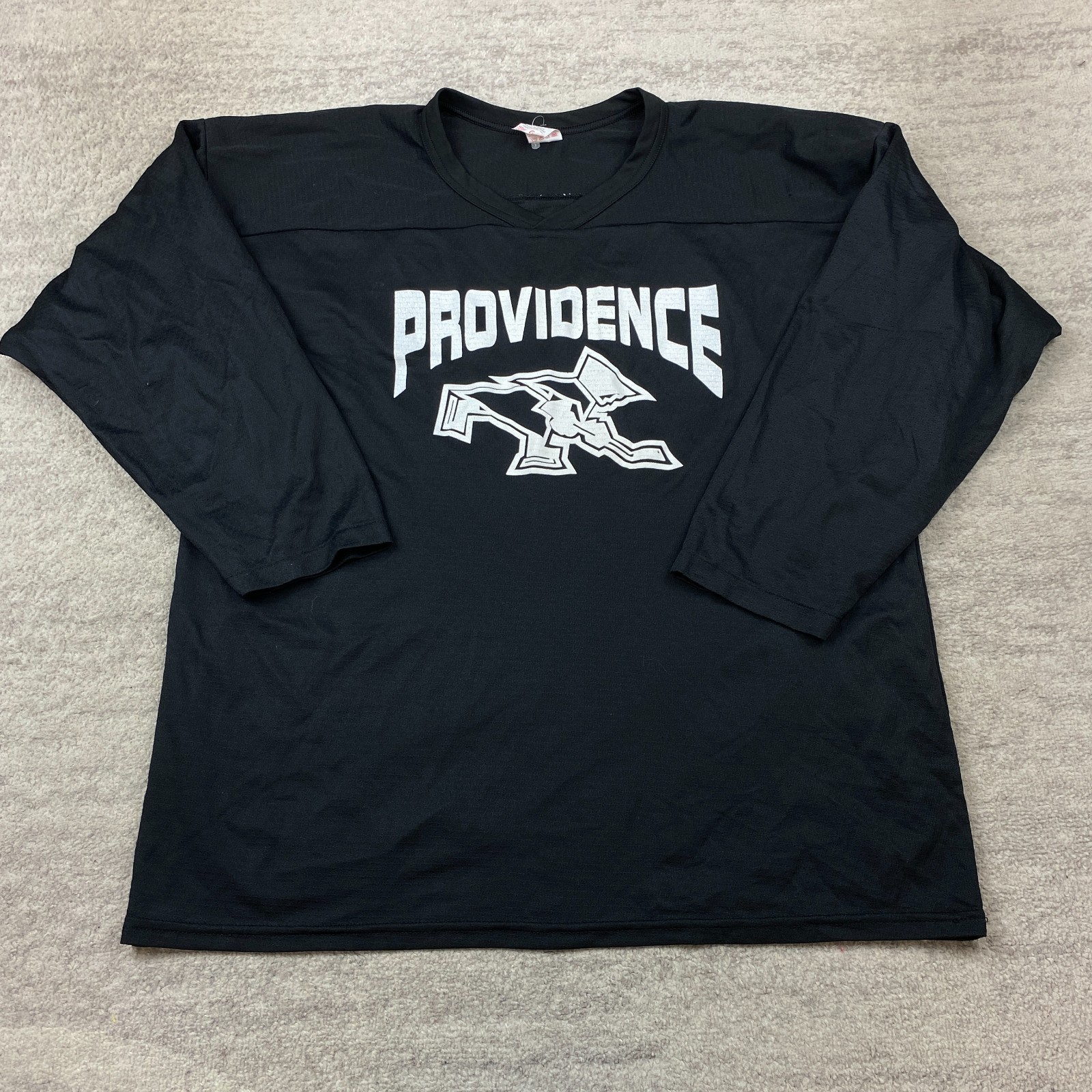 VTG Providence Friars Hockey Jersey Large Black White Rhode Island Prep Mens 90s