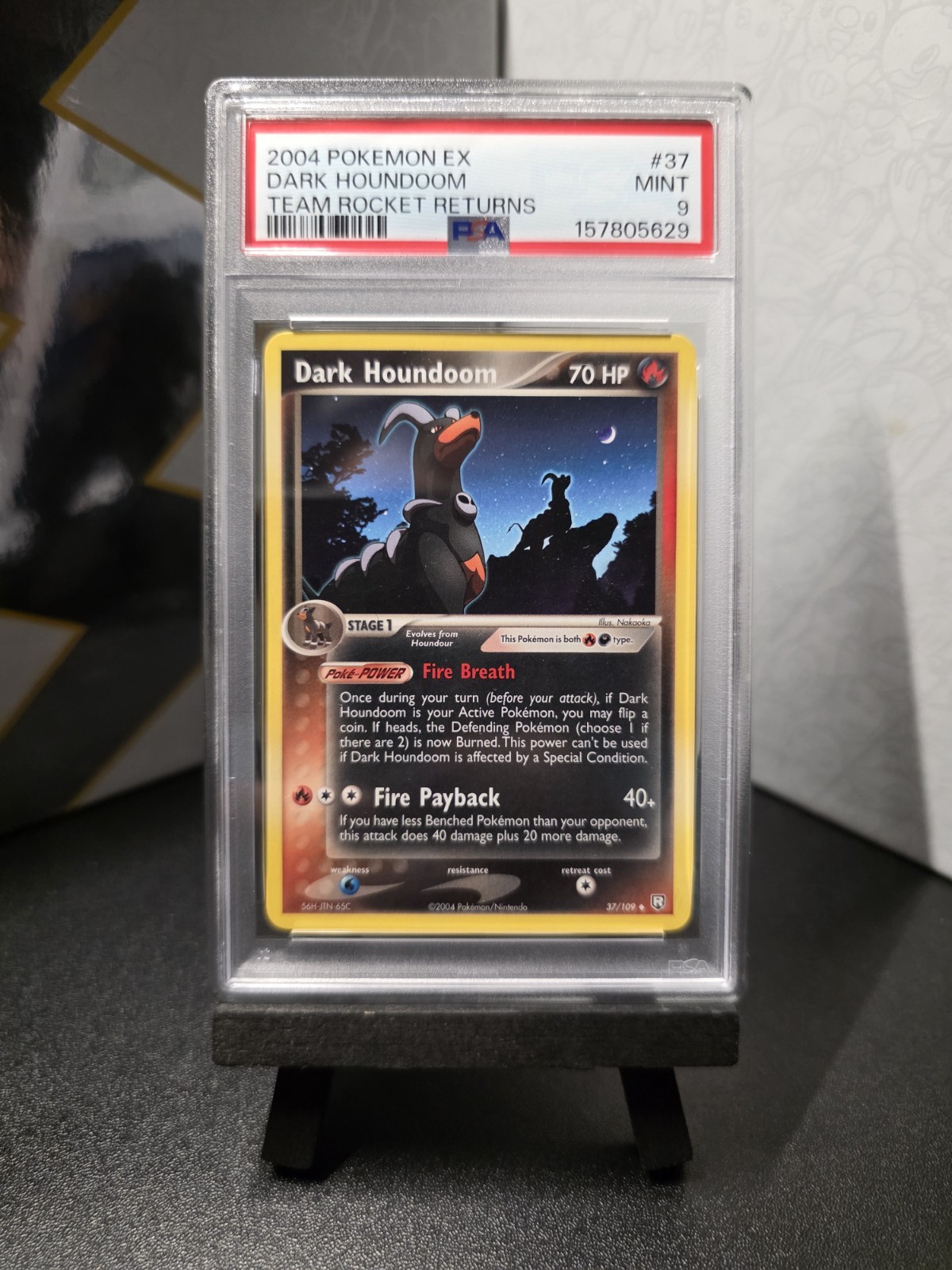 2004 POKEMON EX TEAM ROCKET RETURNS #37 DARK HOUNDOOM PSA 9 2004 POKEMON EX TEAM ROCKET RETURNS #37 DARK HOUNDOOM PSA 9