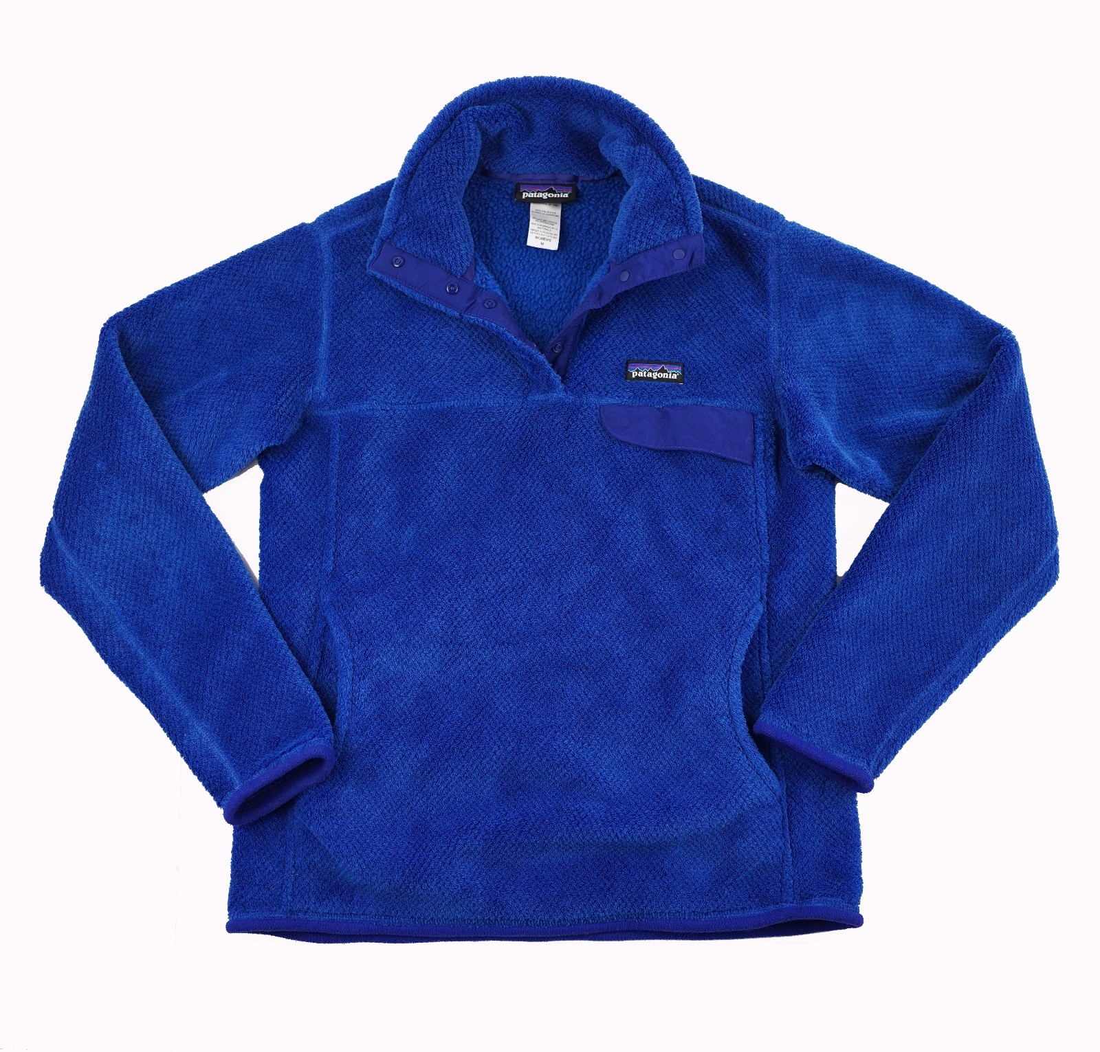PATAGONIA Size M Women\'s Blue Fleece Snap-T Pullover Mock Neck