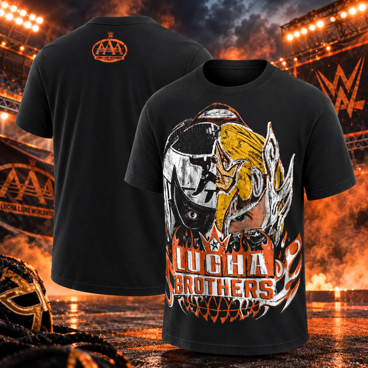 HOT WWE Lucha Brothers Penta Rey Fenix Black Graphic Wrestling Fan T-Shirt HOT WWE Lucha Brothers Penta Rey Fenix Black Graphic Wrestling Fan T-Shirt