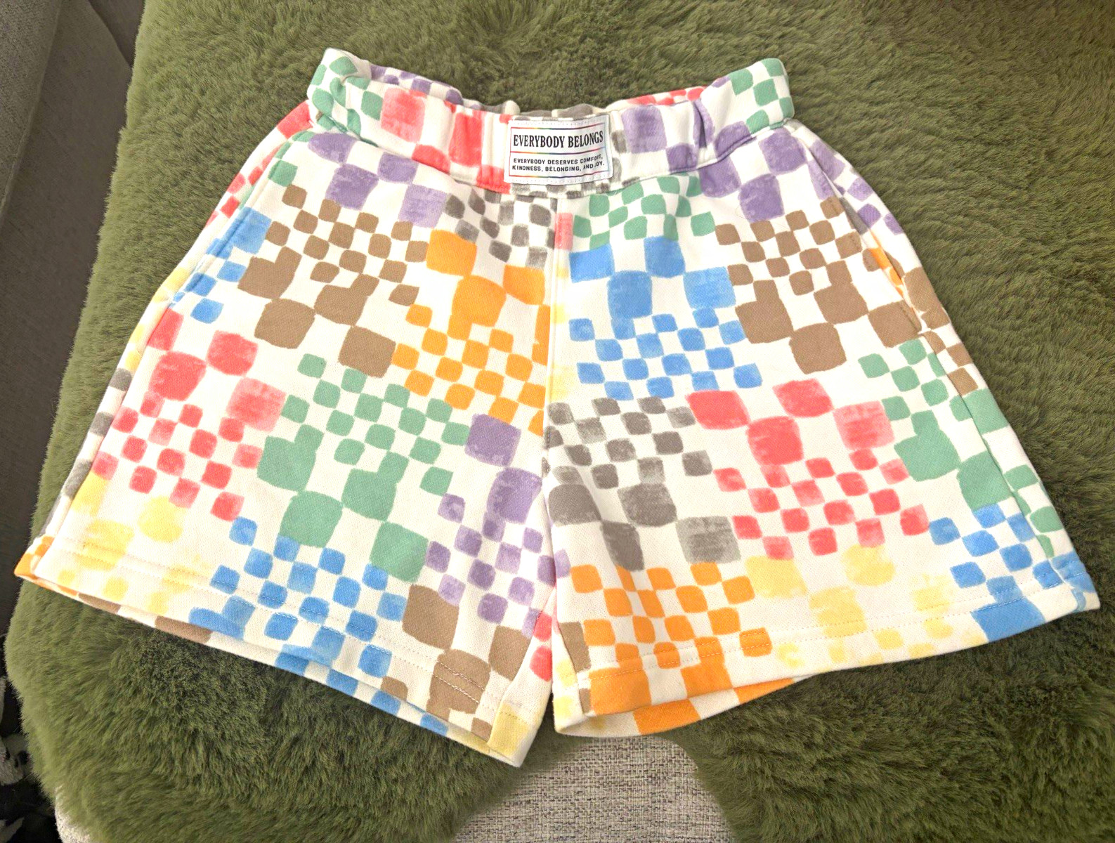 Abercrombie Kids Shorts Pride Collection 9-10 Years Rainbow Checkered