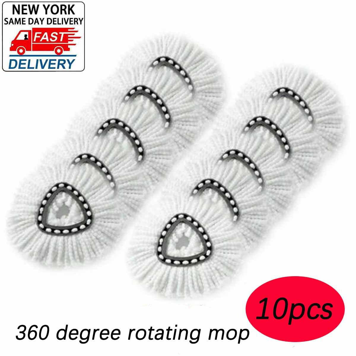 10 pcs Spin Mop Replacement Head Mop Refill For Ocedar Triangle Swivel Mops