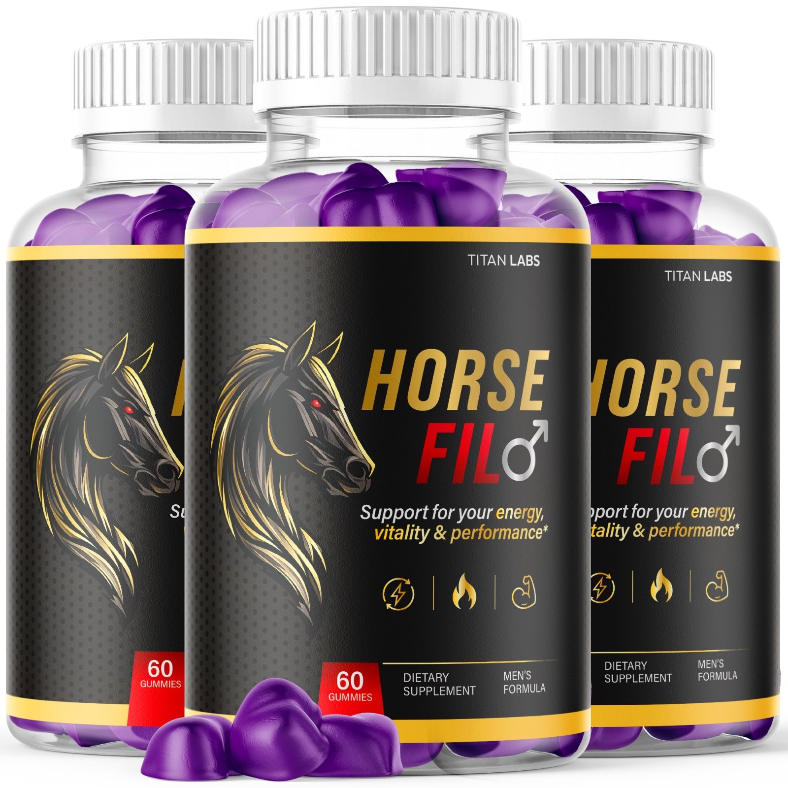 (3 Pack) Horse Fil Gum Advanced Male Health Support Formula HorseFil 180 Gummies (3 Pack) Horse Fil Gum Advanced Male Health Support Formula HorseFil 180 Gummies