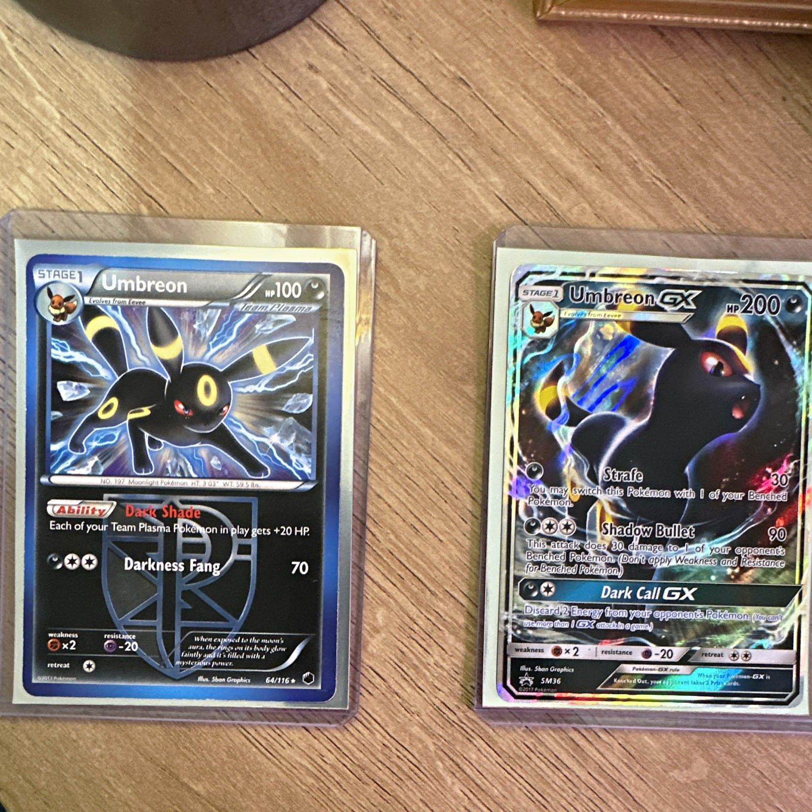 Umbreon 64/116 NM Vintage AND Umbreon GX SM36 Holo Promo NM