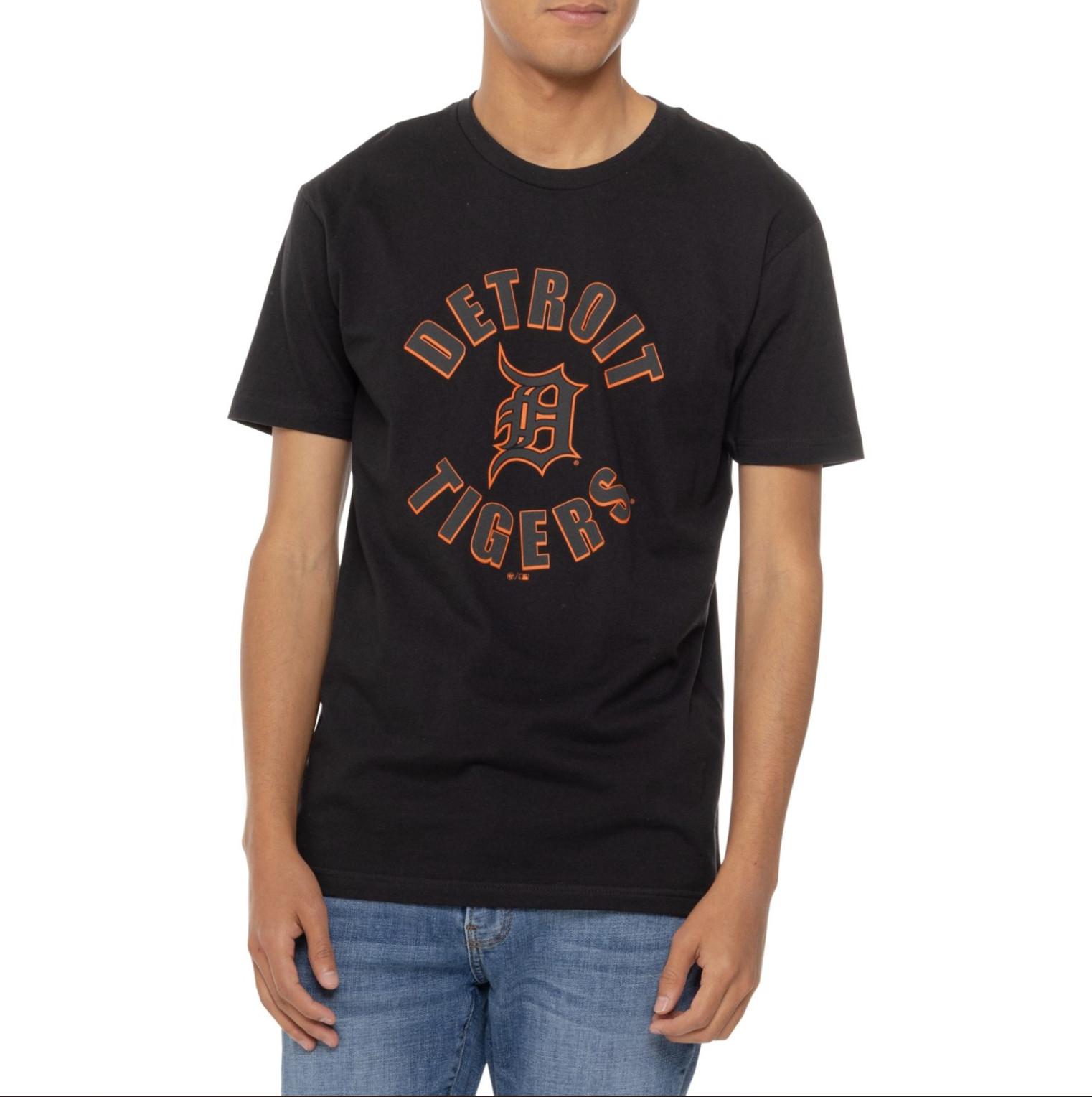 47 BRAND Detroit Tigers Super Rival T-Shirt Short Sleeve Black Mens XL 47 BRAND Detroit Tigers Super Rival T-Shirt Short Sleeve Black Mens XL