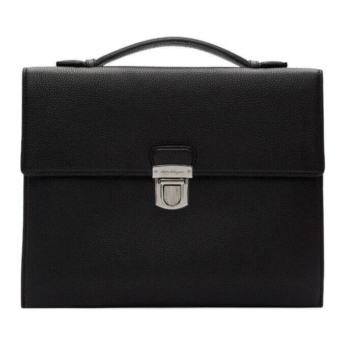 Authentic Salvatore Ferragamo Black Firenze Leather Briefcase Mr Porter £2,375