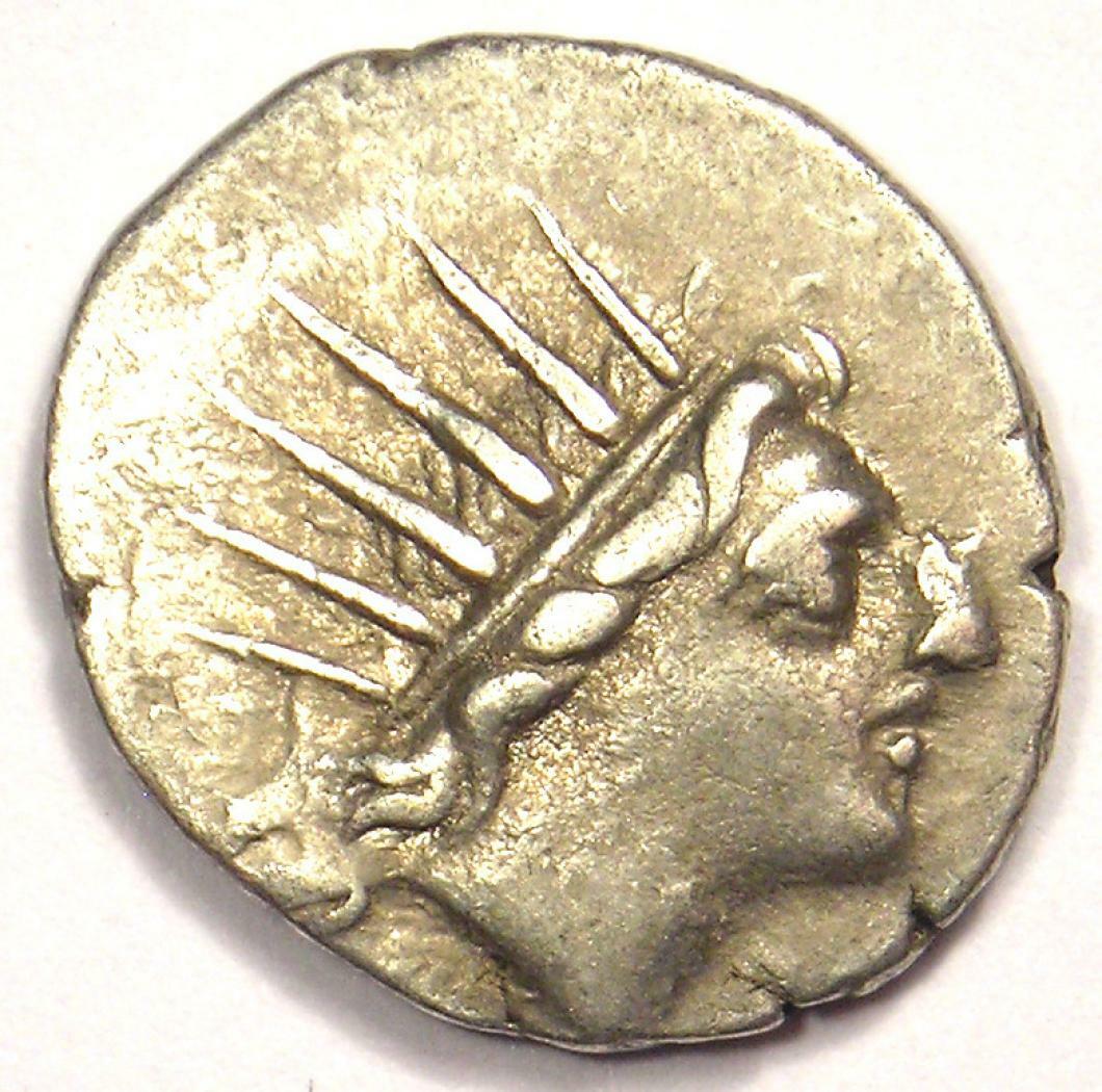 Carian Islands Rhodes AR Drachm Coin 84-88 BC - VF Condition - Rare Coin