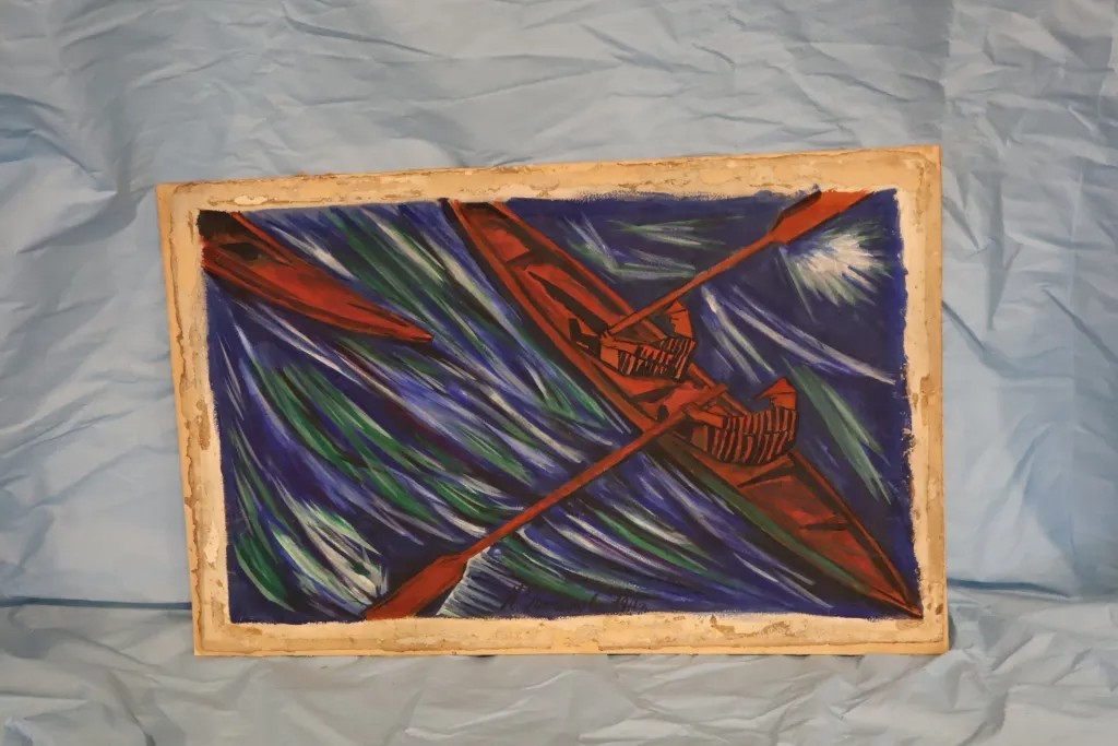 Les Rameurs - Natalia Goncharova - Oil on Canvas