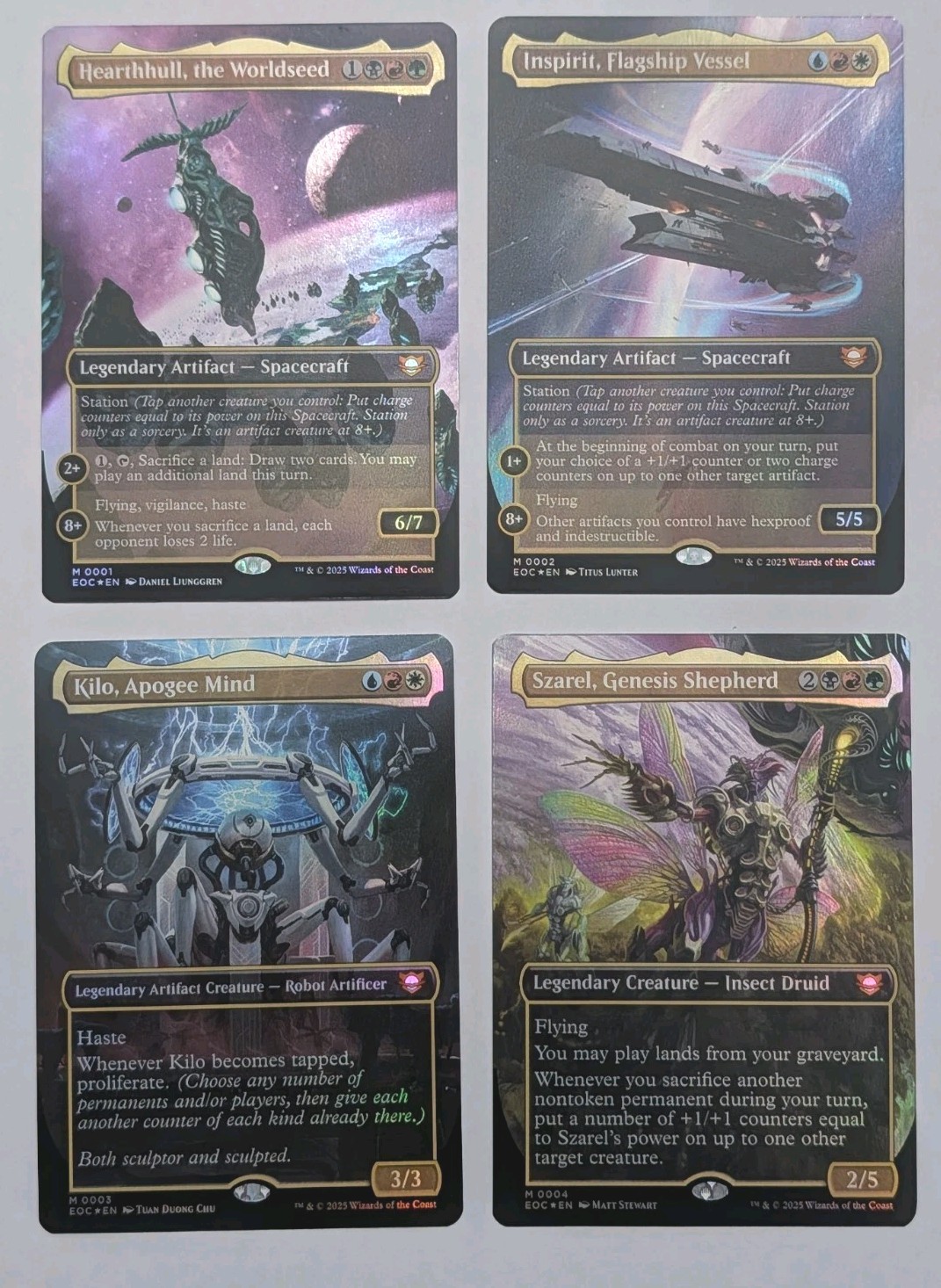 MTG Complete Set of all 4 Edge of Eternities Mythic Commanders Borderless Foil 
