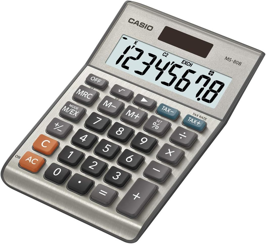 Casio MS-80B Calculator – Desktop Calculator with Tax & Currency Tools | General Casio MS-80B Calculator – Desktop Calculator with Tax & Currency Tools | General