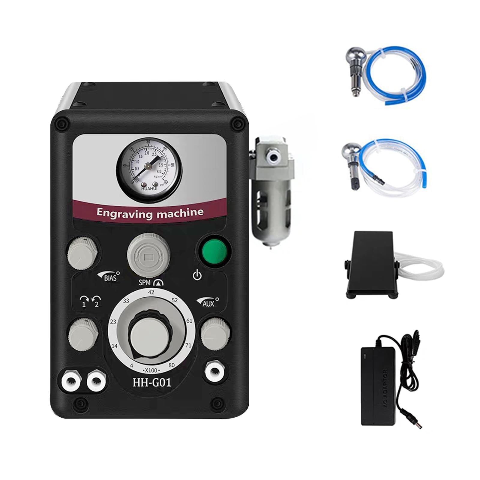 HAADID Pneumatic Jewelry Engraver Machine, Dual Head, 400-8000 RPM HAADID Pneumatic Jewelry Engraver Machine, Dual Head, 400-8000 RPM