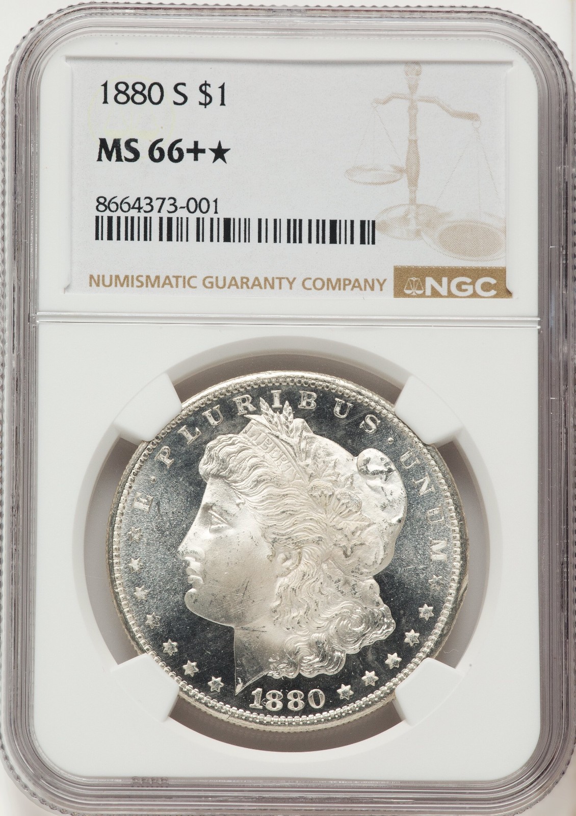 1880-S Morgan Dollar - NGC MS66+* - STUNNING PQ SUPER GEM - LOOKS MS67+ PL - WOW 1880-S Morgan Dollar - NGC MS66+* - STUNNING PQ SUPER GEM - LOOKS MS67+ PL - WOW