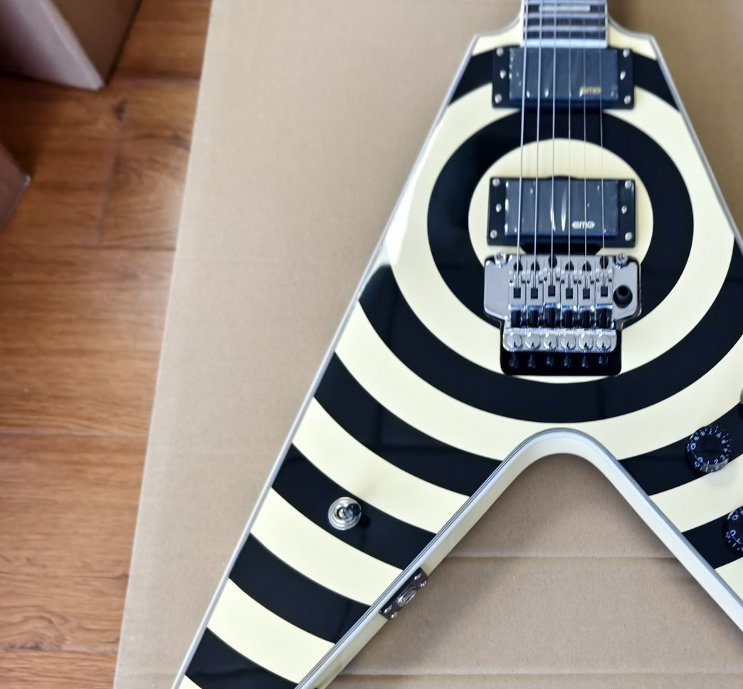 US Ship Zakk Wylde Flying V Custom Bullseye Electric Guitar Floyd Rose Tremolo US Ship Zakk Wylde Flying V Custom Bullseye Electric Guitar Floyd Rose Tremolo