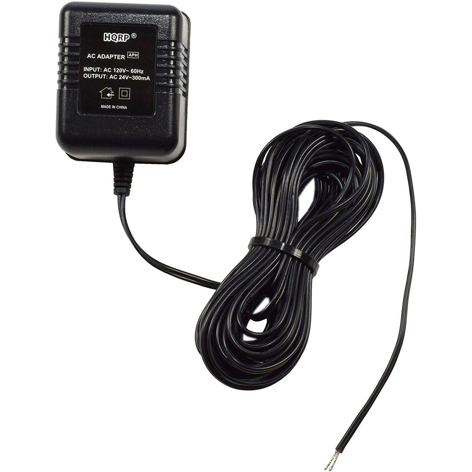 HQRP 24V AC Adapter Transformer for Ring Doorbell Thermostats C-Wire 25ft Cable