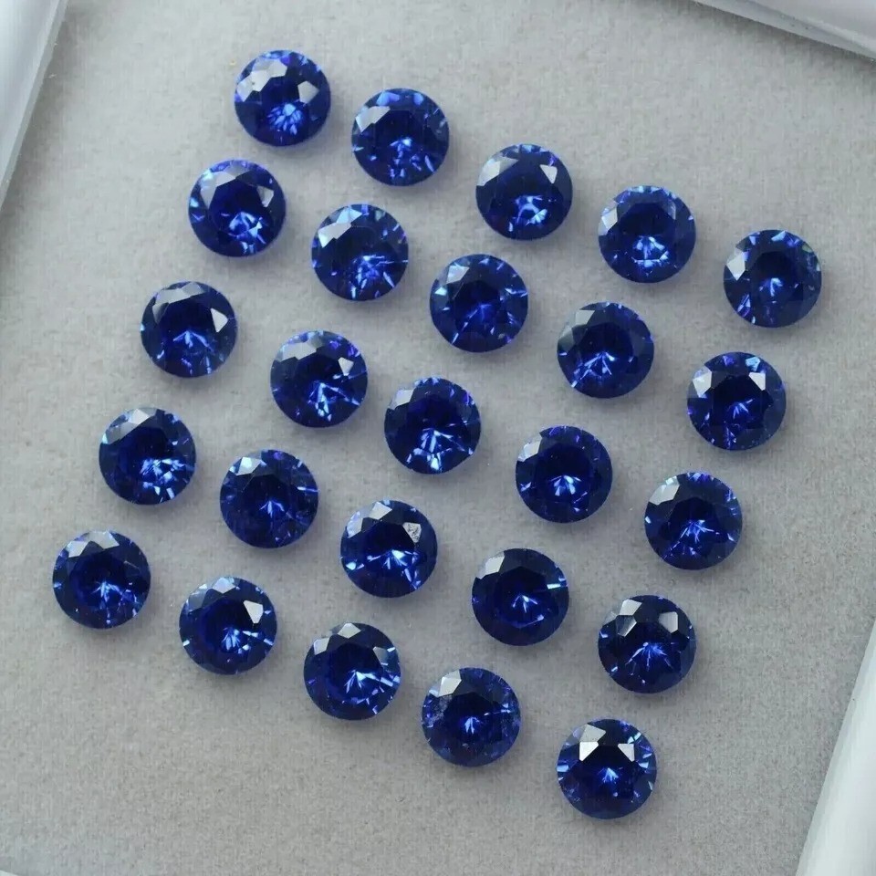 Beautiful Natural Blue Sapphire Lot Round 10 Pcs Certified 6 mm Loose Gemstone