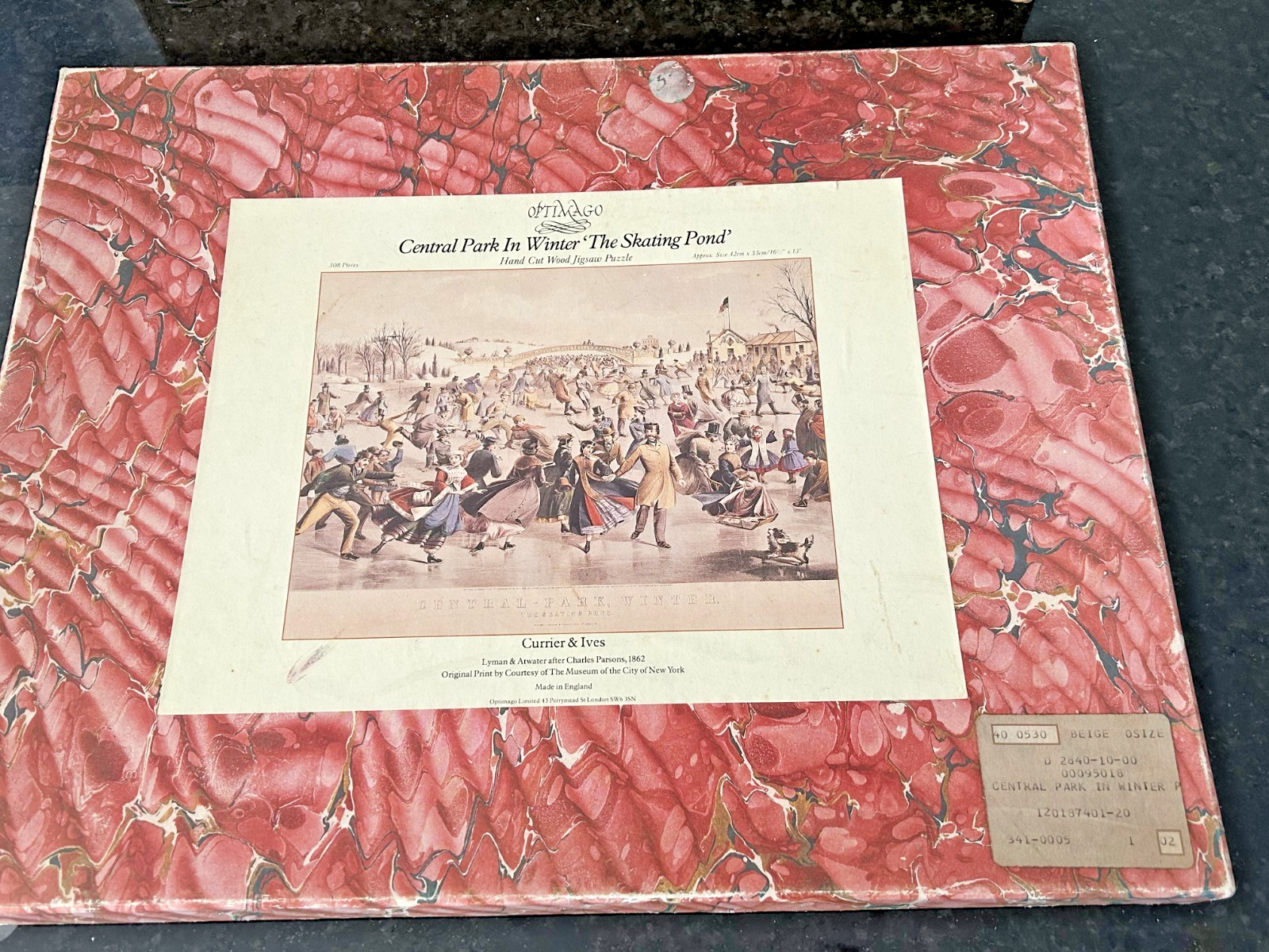 Vintage Currier & Ives Jigsaw Puzzle NOS Complete Central Park in Winter Print Vintage Currier & Ives Jigsaw Puzzle NOS Complete Central Park in Winter Print