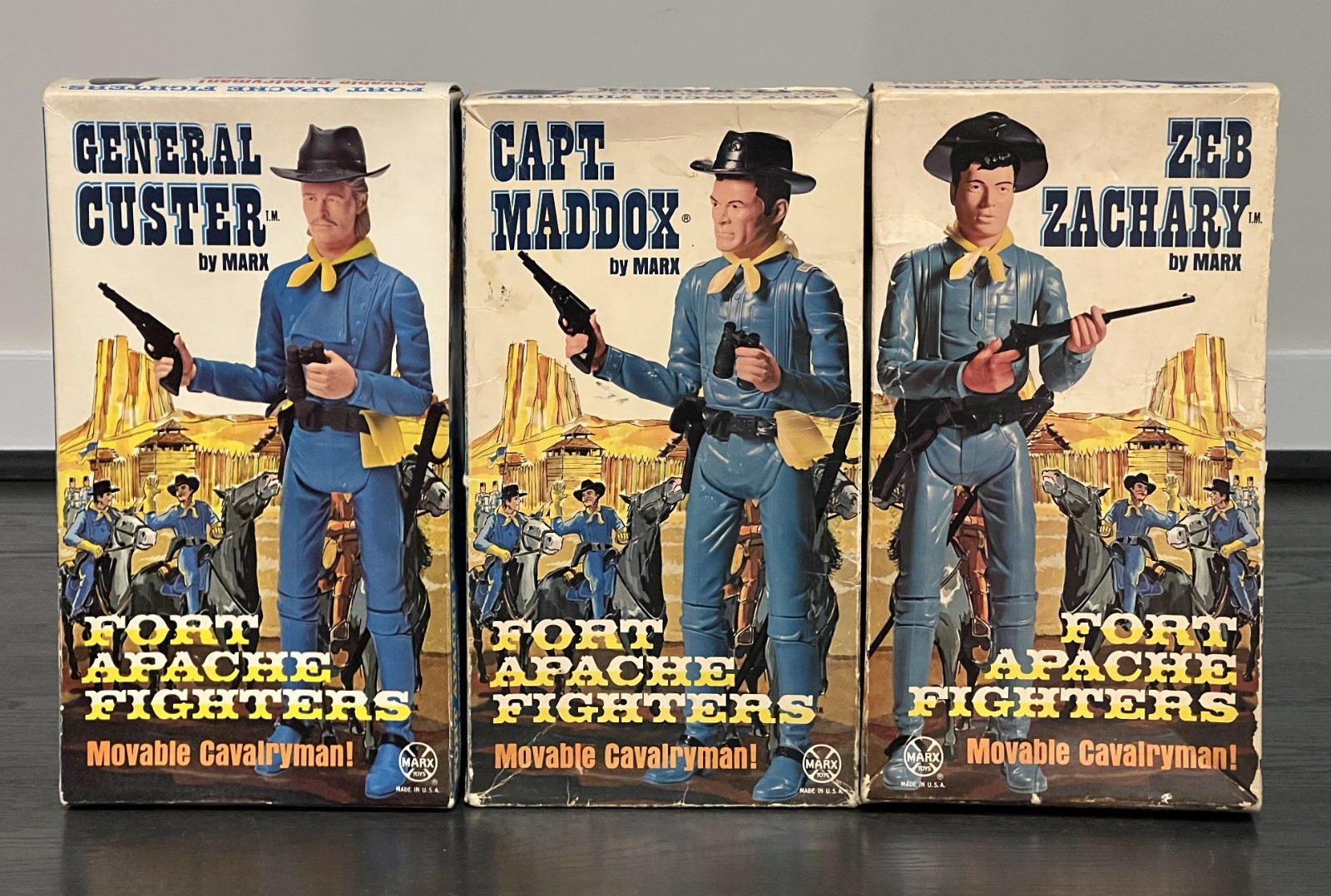 Vintage Marx Best of The West General Custer, Captain Maddox & Zeb Zachary Vintage Marx Best of The West General Custer, Captain Maddox & Zeb Zachary
