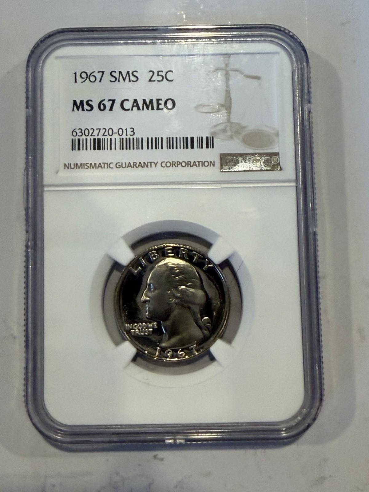 1967 Washington Quarter SMS NGC MS-67 CAMEO