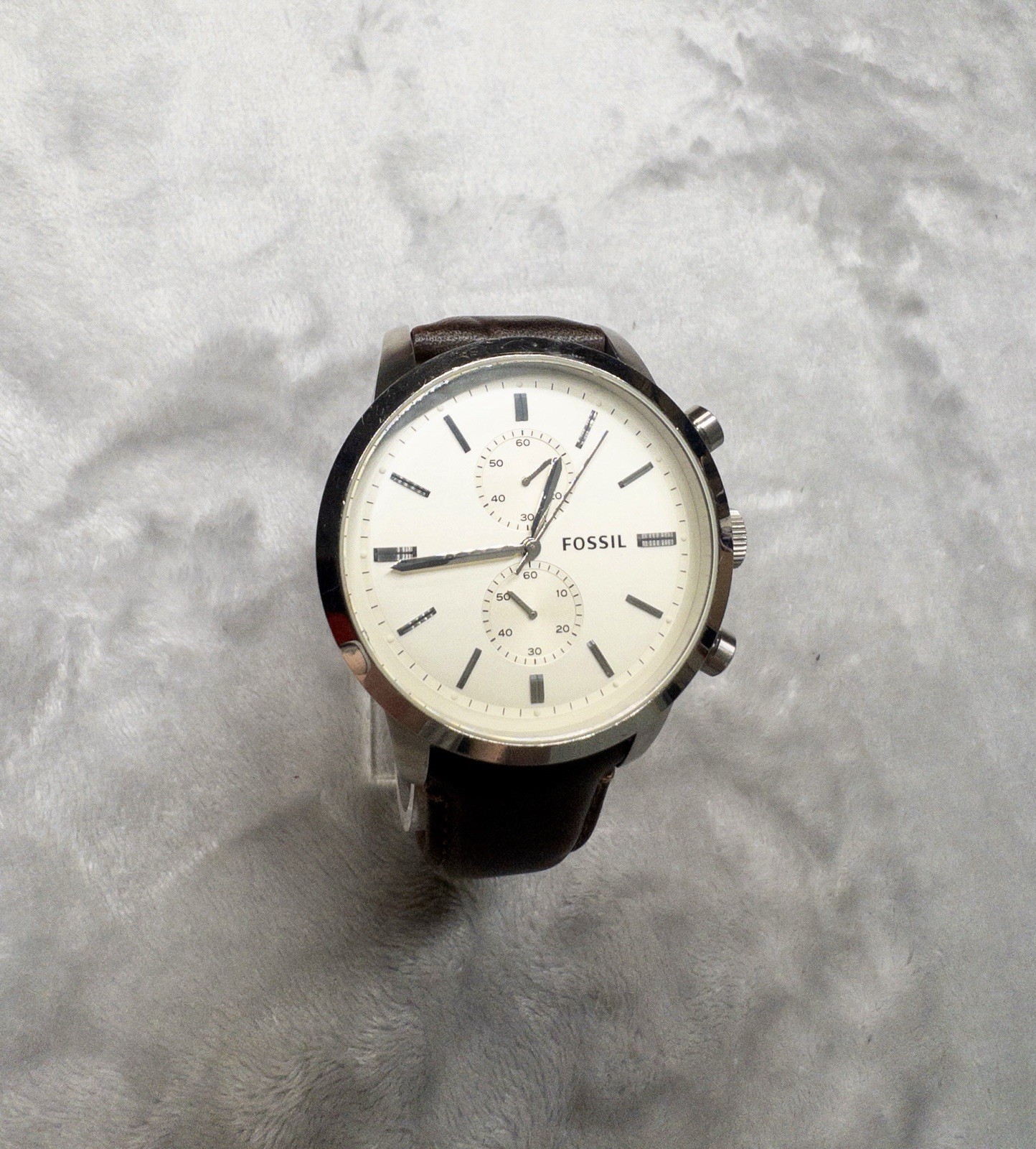 Fossil Townsman FS4865 Men\'s Brown Leather Strap New Battery Preppy Casual