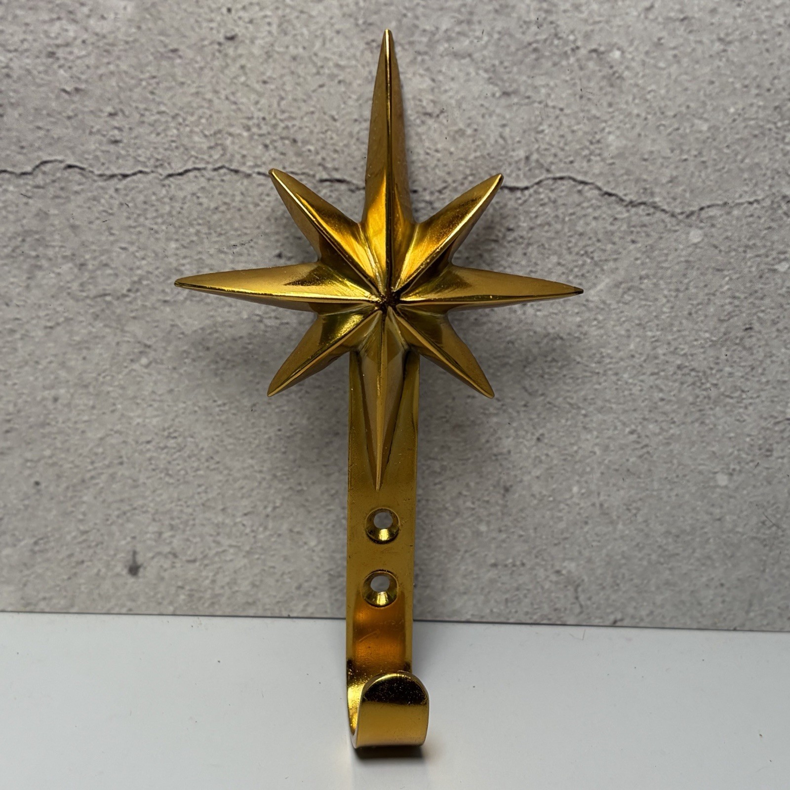 MCM Atomic Starburst Metal Brass Robe Towel Hook Holder Wall Mount Bathroom 5.5