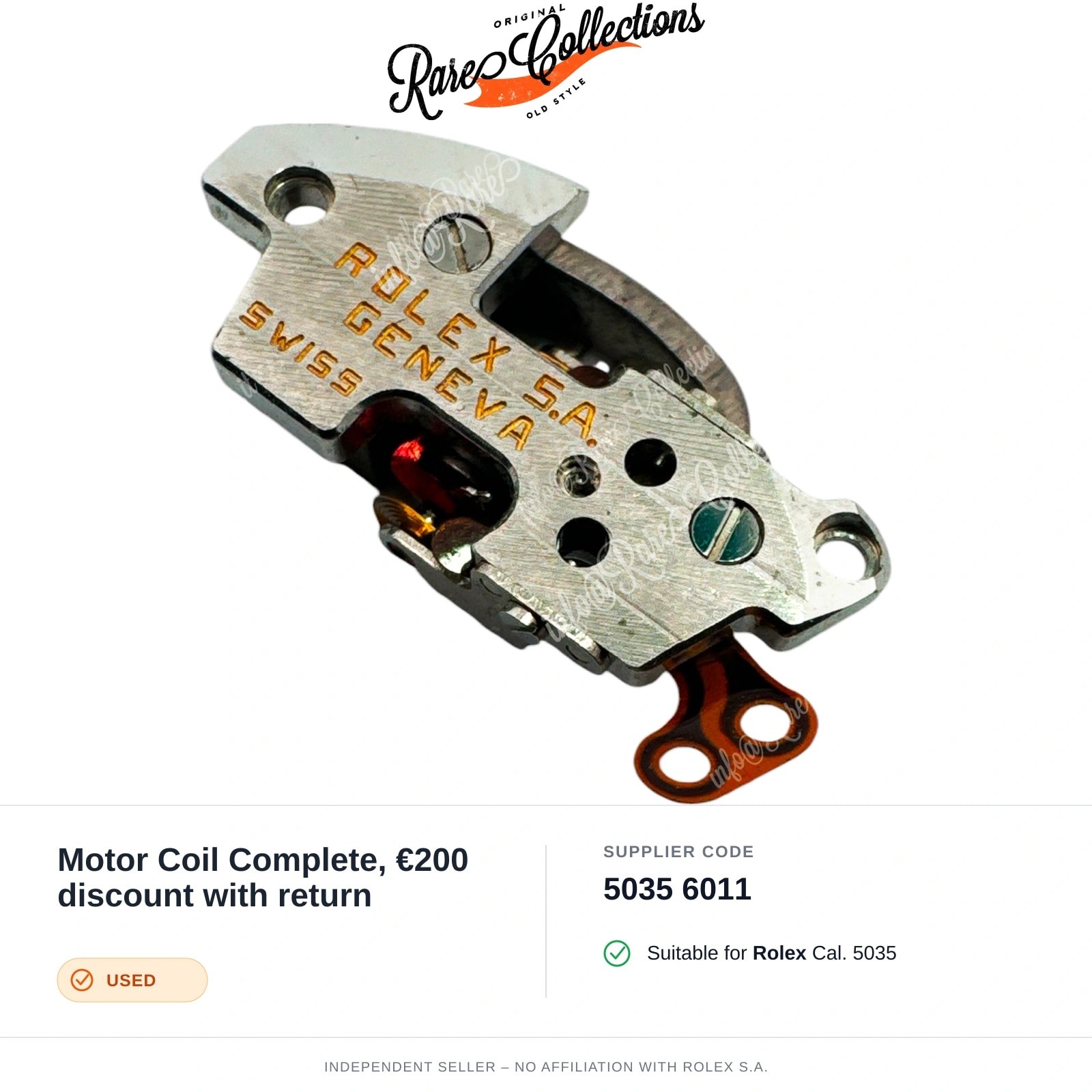 (cod. 5035 6011) for Rolex Motor Coil Complete, €200 discount with return Used G