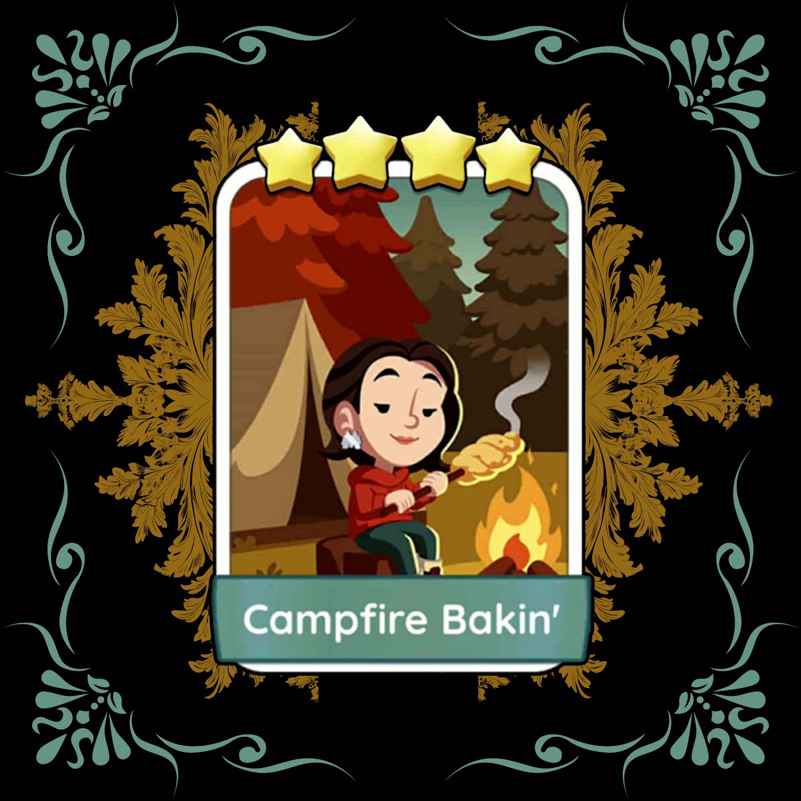 Campfire Bakin\' Mono_poly_go 4 Star_Sticker Campfire Bakin\' Mono_poly_go 4 Star_Sticker
