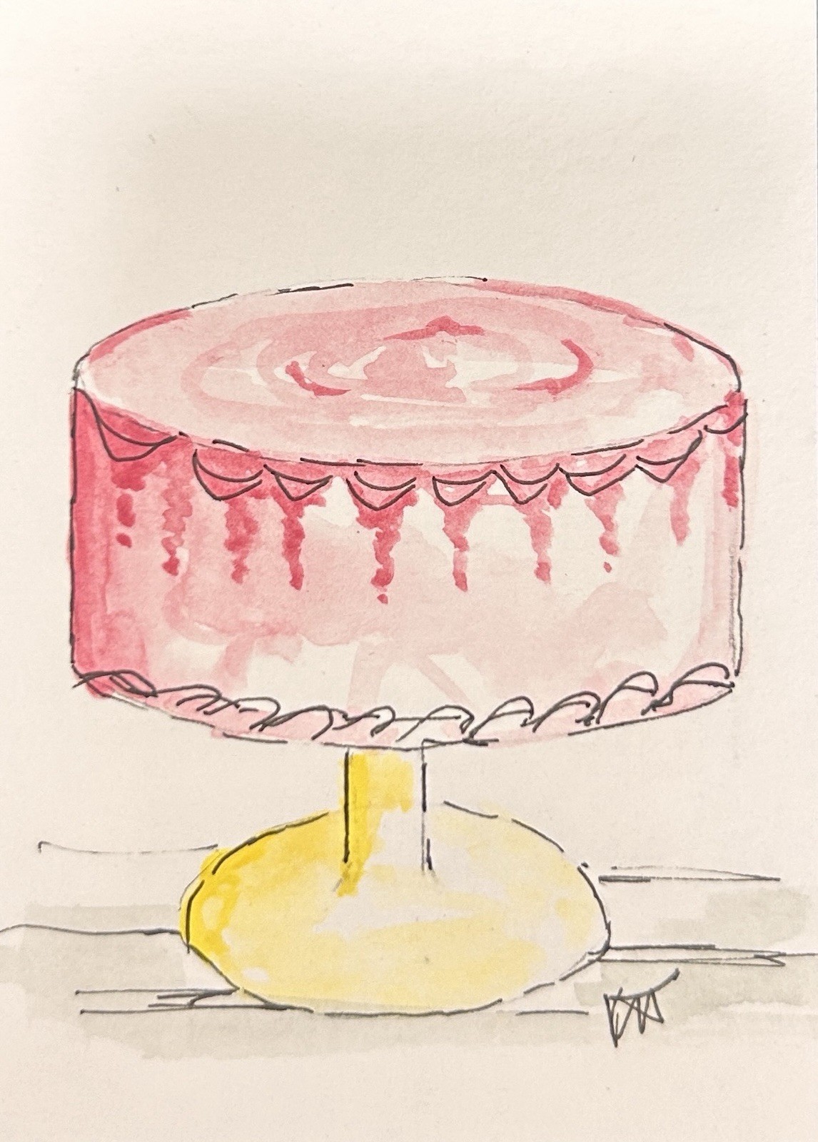 ACEO original Fancy Cake; A Great Gift Idea for Birthday ACEO original Fancy Cake; A Great Gift Idea for Birthday